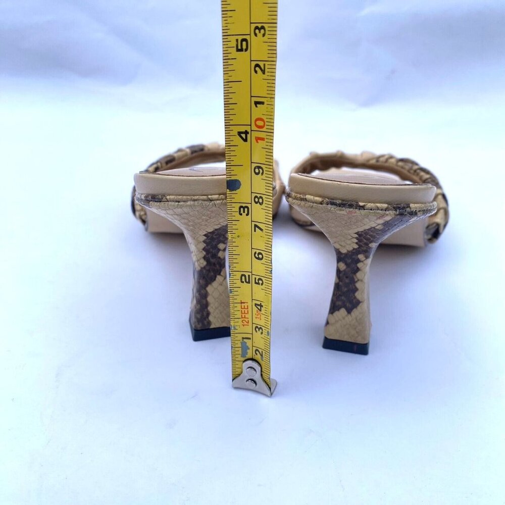 Sam Edelman Kittie Slides 3" Heeled Sandal Sz 6M Beige/Snakeprint NWOB $180 - Picture 2 of 12